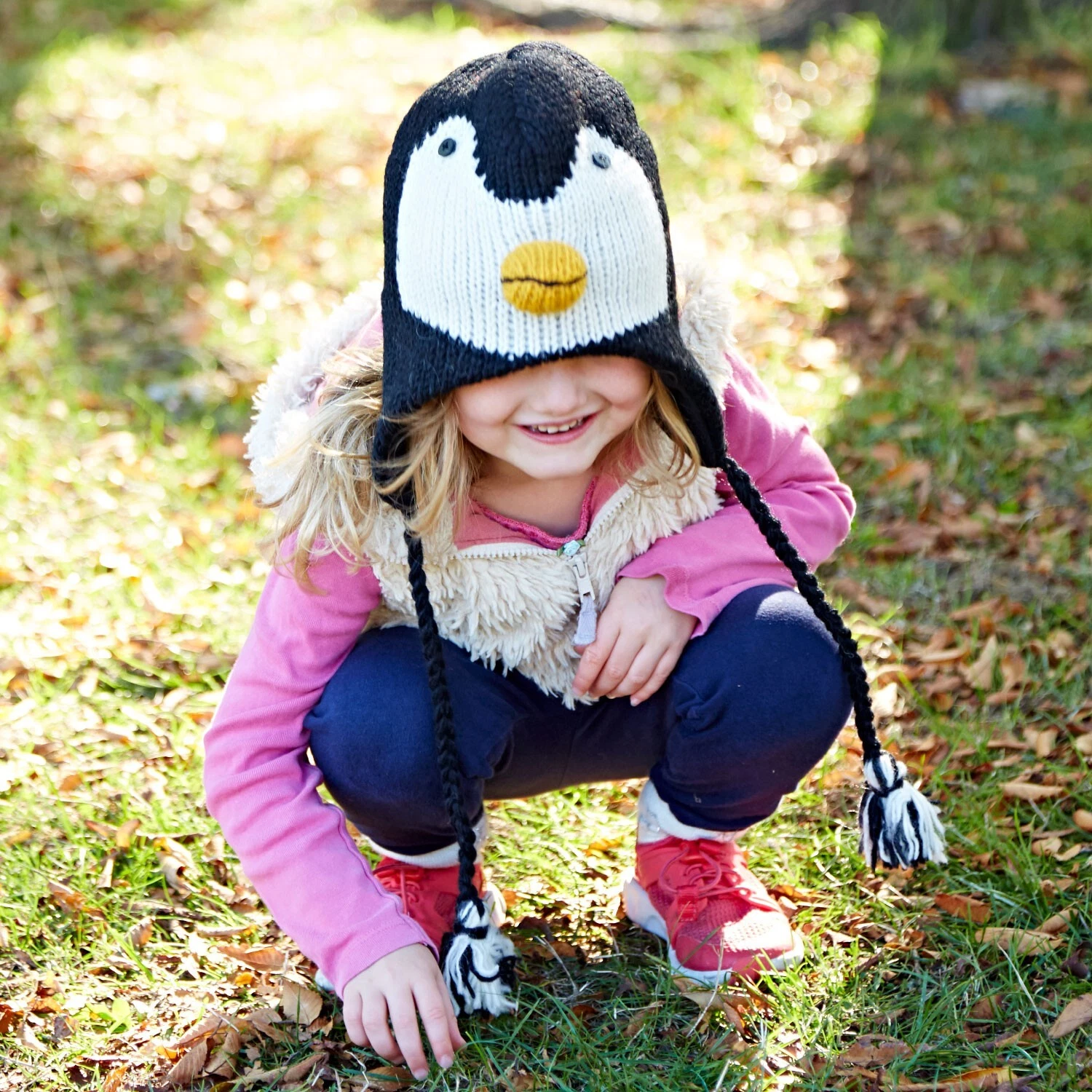 Hand Knitted Woolly Penguin Woollen Animal Hat, One Size