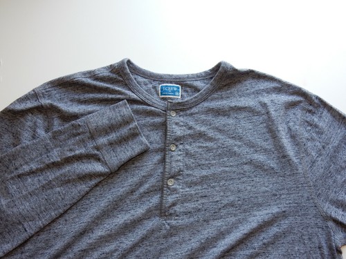 J.CREW Men's Long Sleeve Henley T Shirt 