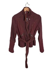 Free People Belted Moto Jacket Womens XS Zipp...