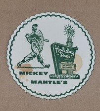 1958 Mickey Mantle Holiday Inn Left Handed Batting Coaster Super Rare