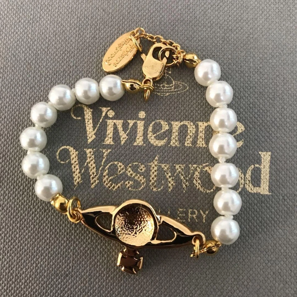 Браслет с белым жемчугом Vivienne Westwood золото - Изображение 2 из 2