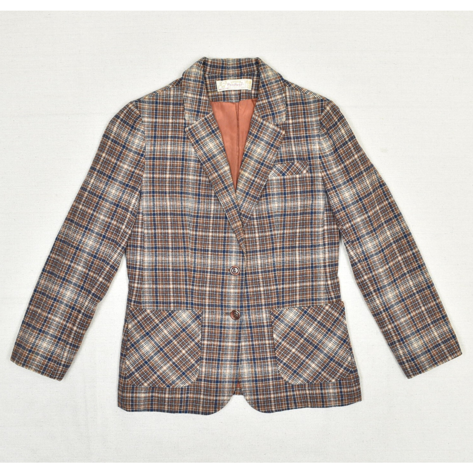 Pendleton Blazer Button Plaid Wool Multicolor Siz… - image 1