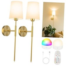 Battery Operated Wall Sconces Set of 2, Wireless Wall Lights with 25.6in