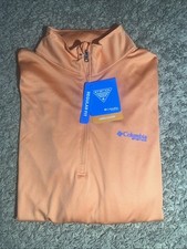 NEW Men's Columbia PFG Deep Waves Orange 1/4 Zip Pullover Size Medium MSRP 45