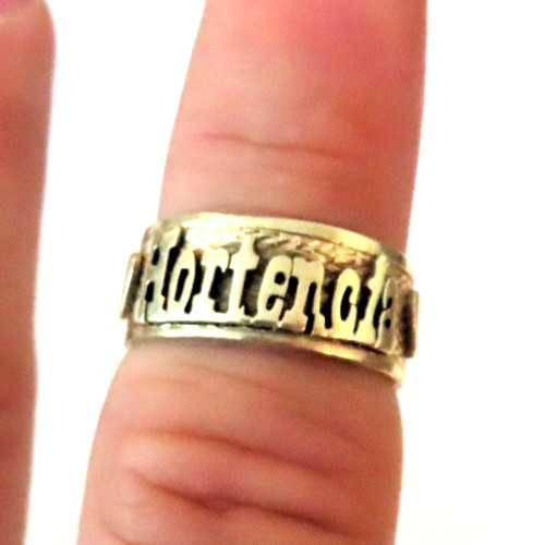 Unique Real Solid 14k Yellow Gold name Hortencia … - image 3