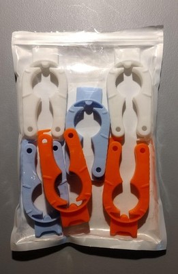 6 Pack Plastic Bottle Cap Opener Easy-Grip Can/Soda Opener (Orange, Blue, White)