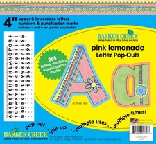 Barker Creek Letter Pop-Outs, 4" Pink Lemonade, Multicolor Designer Letters f...