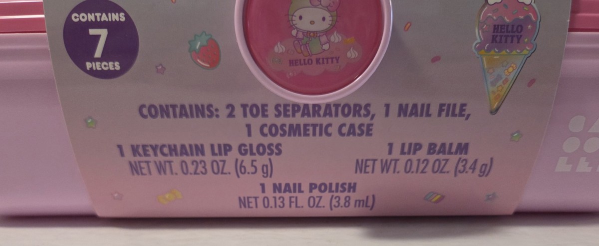 Hello Kitty X Caboodles Makeup Organizer 7 Piece Nail & Manicure