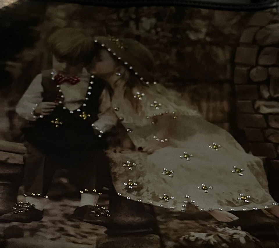 Bolso de hombro vintage cachorro amor cuentas novedad artística bolso de mano bolso adolescente  Foto 2 de 4