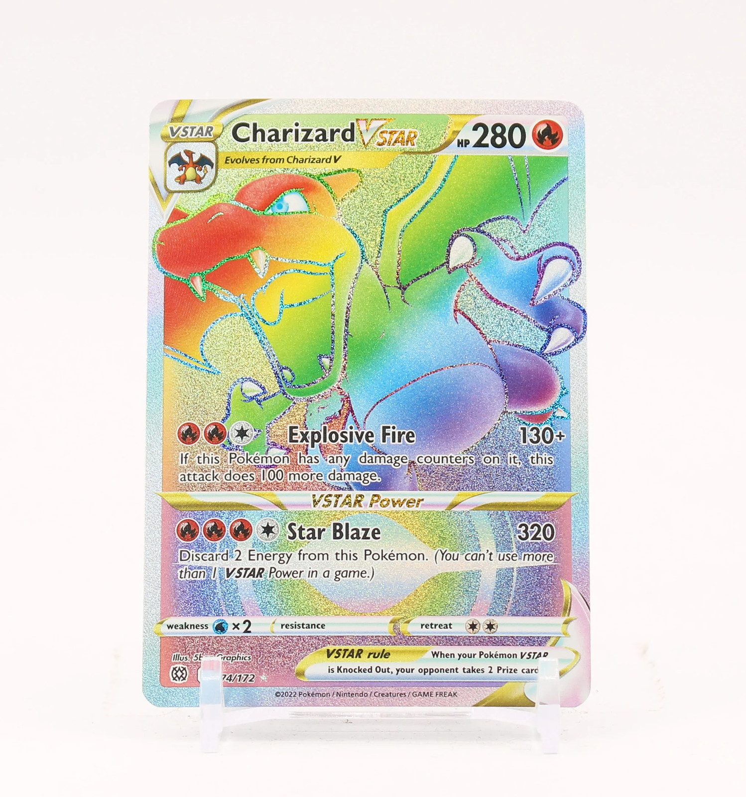 Charizard Vstar - 174/172 Brilliant Stars Rainbow Pokemon - NM/LP