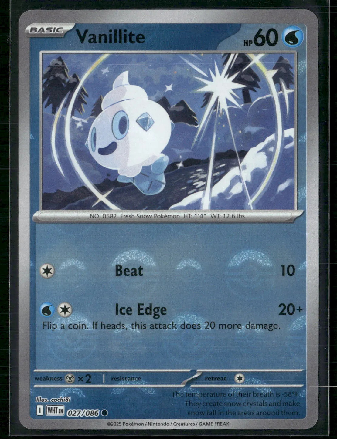 Vanillite #27/86 2025 Scarlet & Violet White Flare Reverse Holo Pokeball