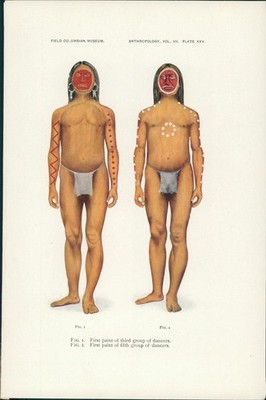 Lithographie 1905 - First Paint of Third and Fifth Group of Dancers. Ponca Sun D