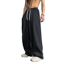 Men's Baggy Sweatpants Elastic Waist Drawstring Wide Leg Sweatpants Casual Lo...