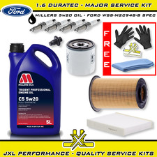 Ford Focus/C-Max 1.6 Duratec Major Service Kit + NGK Plugs - Millers Oil 5w20