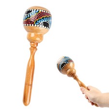 Large Wooden Maraca for Adults, 10.7" Professional African Hand Percussion Ra...