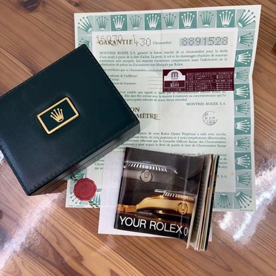 Rolex Garantie Uhrenbox Gehäuse Grün Leder Holz Booklet für Datejust 16030