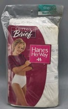 VINTAGE 1997 Hanes Her Way Cotton Brief 3 Pair Size 9 White - NEW