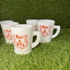 Vtg Tom & Jerry McKee Set Of 11 Milk Glass Mugs