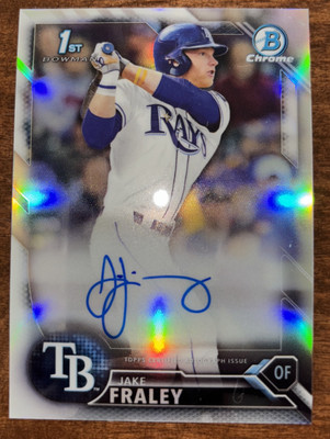 225/499 Refractor RC Auto 2016 Bowman Chrome Jake Fraley Cincinnati