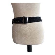 Black Grommet Belt Silver Buckle - Adjustable Punk Y2K Grunge Streetwear 2615-1