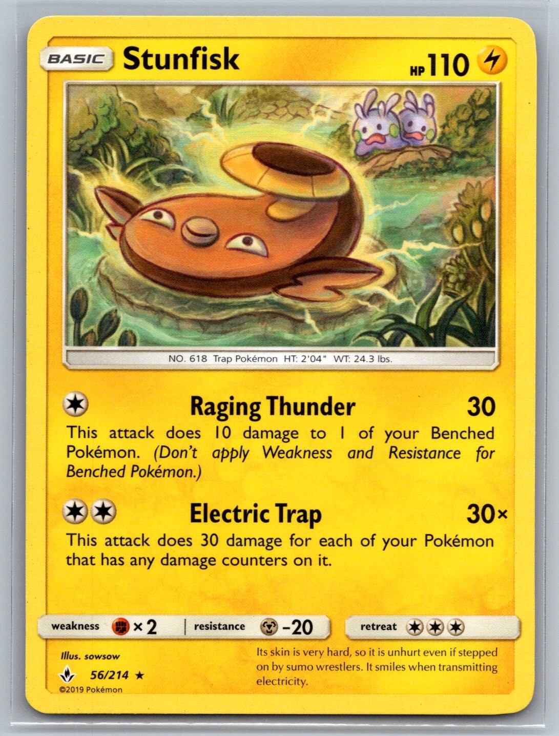 Pokemon Stunfisk 56/214 Rare Unbroken Bonds LP