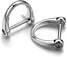 3 Pairs D Shape Key Ring with Screw Shackle for Car Key Leather Craft Purse Keyc