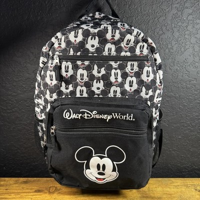 Disney Walt Disney World Mickey Mouse Black White Canvas Backpack OS Unisex