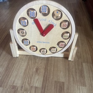 Pottery Barn Kids My First Clock. Solid Wood Excellent condition. 