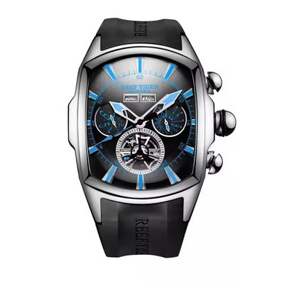 Reef Tiger 316L Wine Barrel Automatic Watch Tourbillon Mechanical RGA3069
