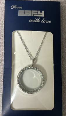 EFFY Silver Locket Pendant Charm Necklace - Opens To Put Memorable Items Inside 