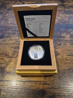 The Temple Gates Coin.Republic Of Palau Silver Proof $5 @ 25g