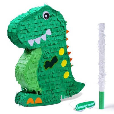 Dinosaur Pinata Bundle with a Blindfold and Bat (17x13x4 Inches), Perfect for...