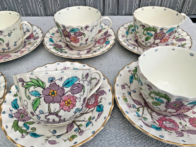 6er Set Vintage ROYAL WORCESTER KASHMIR Teetassen & Untertassen