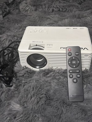 Vecupou Projector W/ Cracked But Still Working Remote Tested Works Great Clean