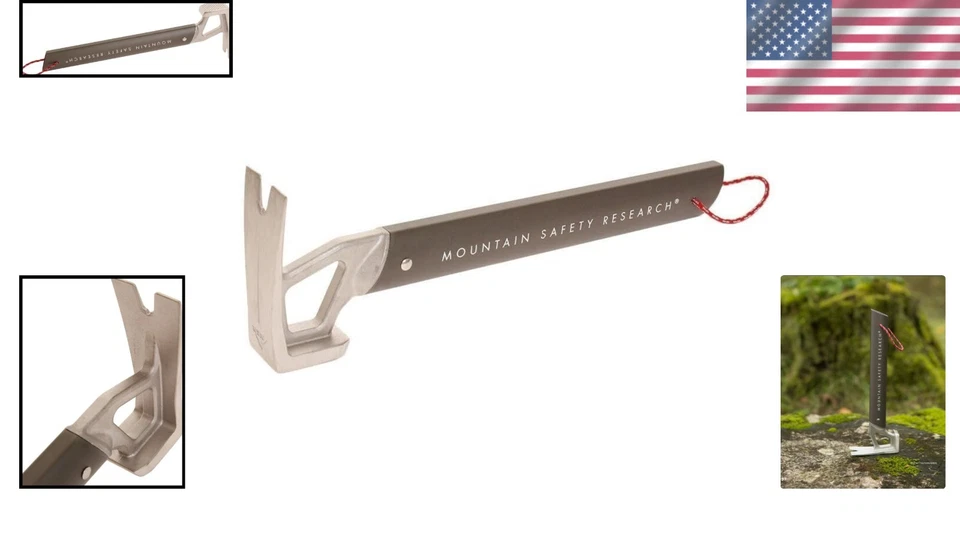 Martillo de estaca gris duradero para tienda - acero inoxidable con abrebotellas integrado Foto 2 de 4