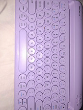 Macally Bluetooth Compact Portable Keyboard BTTAKKEYBATPU Purple QWERTY