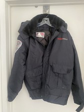 National Patrol GardaWorld Security Jacket Mens XL Black Removable Liner Hood