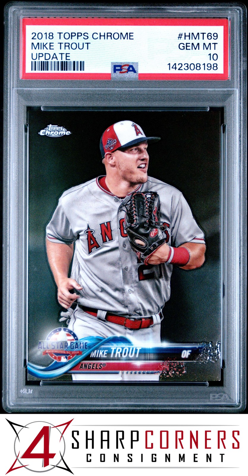 2018 TOPPS CHROME UPDATE #HMT69 MIKE TROUT ANGELS PSA 10