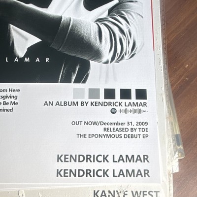Kendrick Lamar Black & White Photographic Promo Poster Print, Tracklist 2009