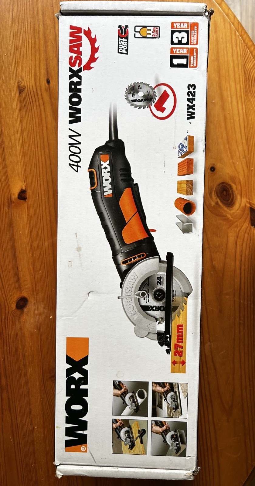 WORX WX423 230-240V Corded Electric Compact Mini Circular Saw 85mm