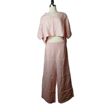 desgaste. by I love Conjunto de Pantalones Cortos de Lino Rosa Lino Pierna Ancha Para Mujer Talla S M