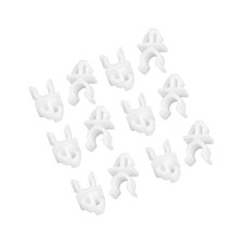 Car Universal 10x7mm Hole White Plastic Hood Prop Rod Support Clips 20 Pcs Au...