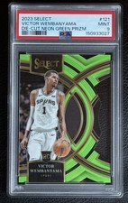 2023-24 Panini Select Victor Wembanyama RC Neon Green Prizm Die-Cut /75 PSA 9 🔥