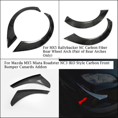 For MX5 Rallybacker NC Rear Wheel Arch /Front Bumper Canards Addon Carbon