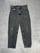 Vintage 90s Levis 550 Jeans Mens 33 Black Denim Relaxed Fit Orange Tab 30x29