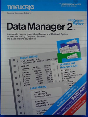 COMMODORE 64/128 -- DATA MANAGER 2 (TIMEWORKS)