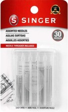SINGER Hand Sewing Needles Compact W/Needle Threader Assorted Sizes, 30-Count
