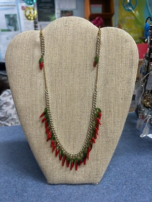 Red Hot Chilli Pepper Necklace & Earring Set