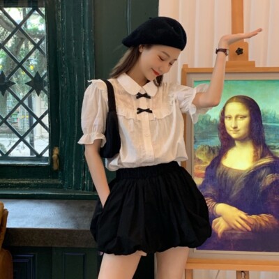 typeservice☆ILLITモカ着用Lucky Puff Sleeve Top White ILLIT モカ着用】Lucky puff sleeve top – hyein