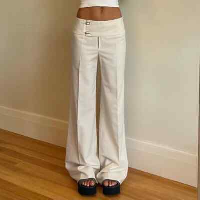 Fashion Solid Loose Casual Women Long Pants Simple Basic All-Match Office Lady
